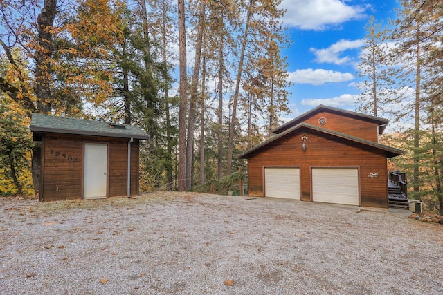 view of garage