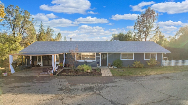 view of single story home