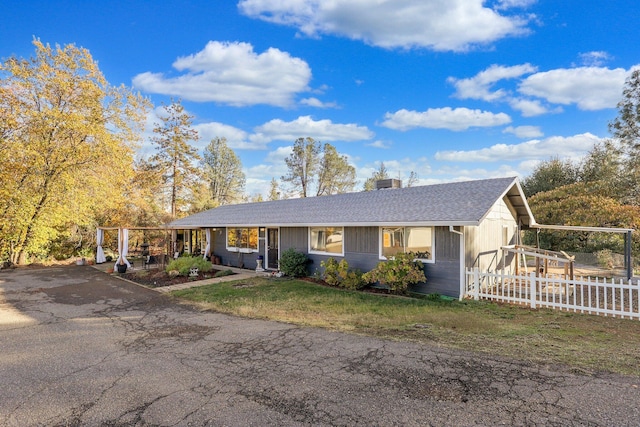 view of single story home