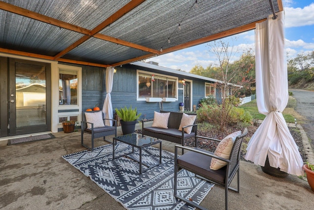 view of patio / terrace featuring an outdoor hangout area