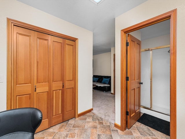 34820 Emigrant Trl, Shingletown, CA 96088 - hall featuring light stone finish flooring and baseboards