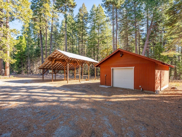 view of garage