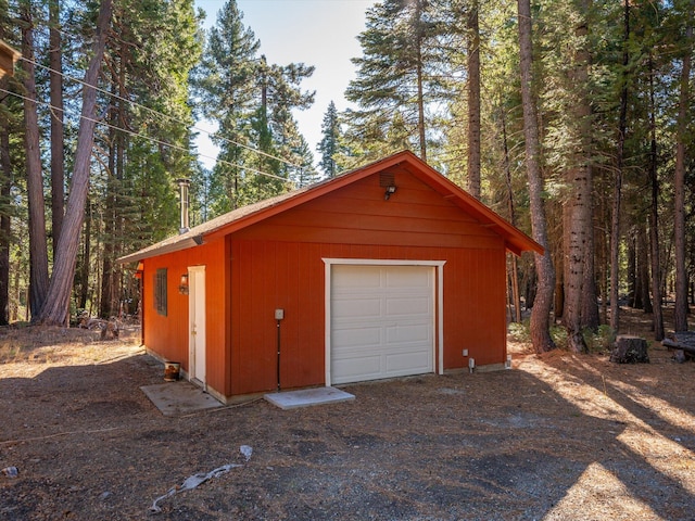 view of garage