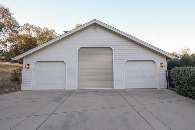 view of garage