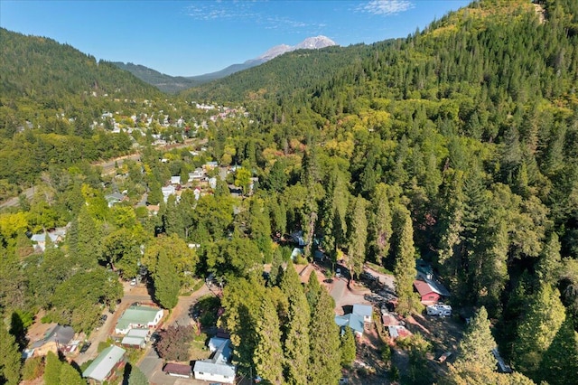 drone / aerial view with a mountain view