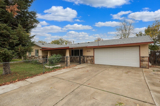 ranch-style house with a garage