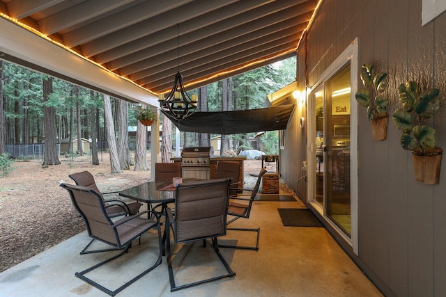 view of patio / terrace with a grill