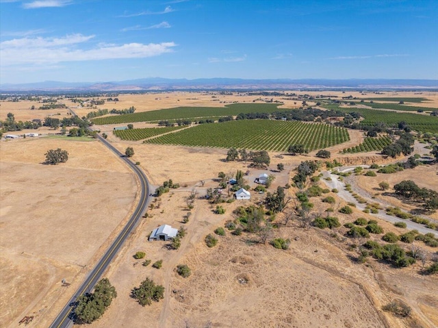 birds eye view of property featuring a rural view