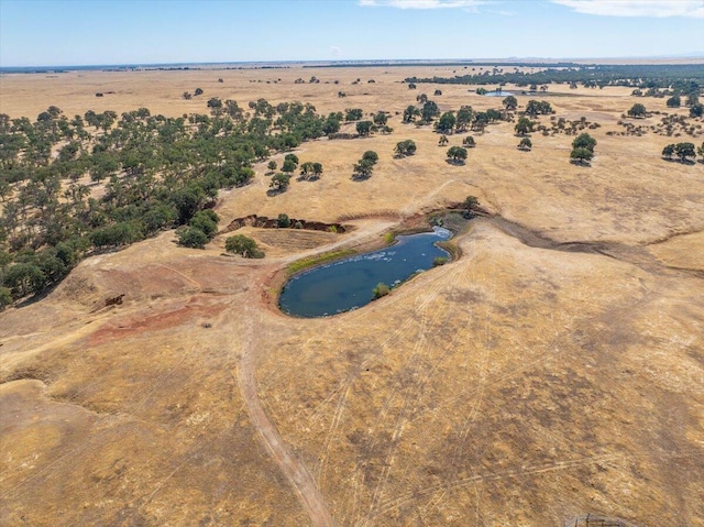 bird's eye view with a rural view and a water view