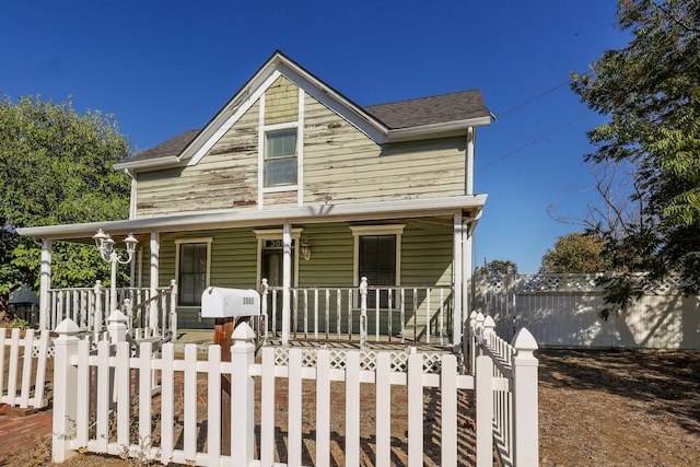 view of front of property with a porch