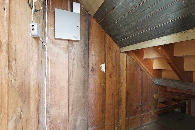 interior details with wooden walls