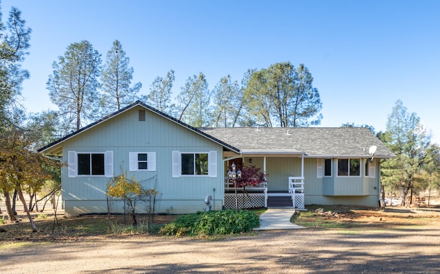 view of front facade featuring covered porch