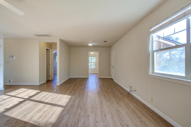 empty room featuring light hardwood / wood-style floors