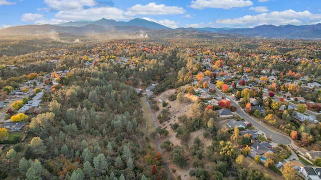 aerial view with a mountain view