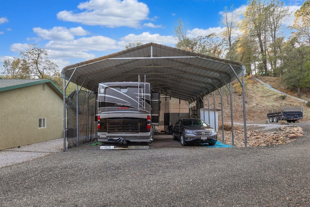 view of car parking featuring a carport