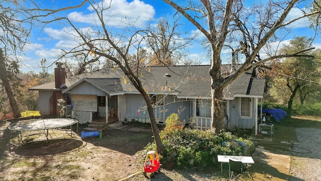 view of front of house featuring a trampoline