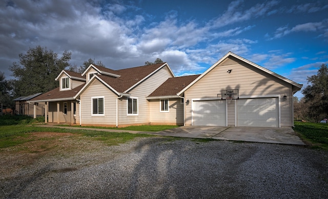 view of front of house with a garage