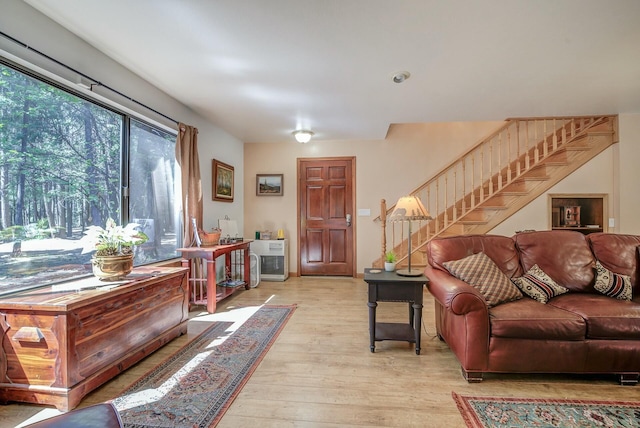 living room featuring light hardwood / wood-style floors