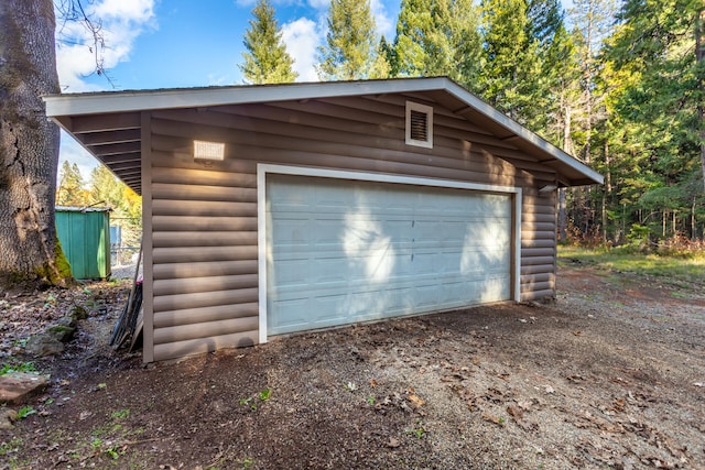 view of garage