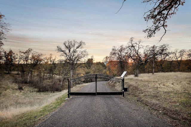 view of gate at dusk