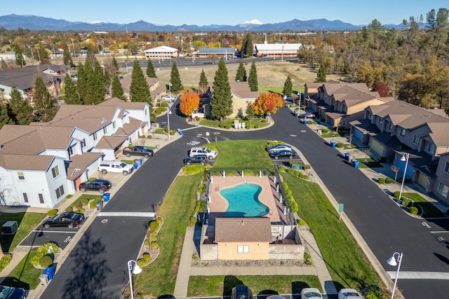 aerial view featuring a mountain view