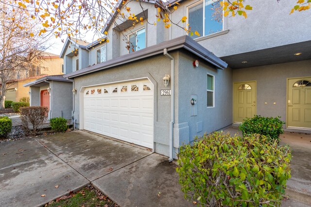 view of property with a garage