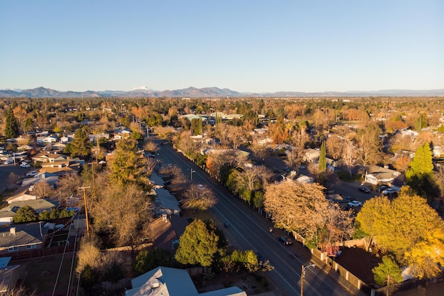 birds eye view of property featuring a mountain view