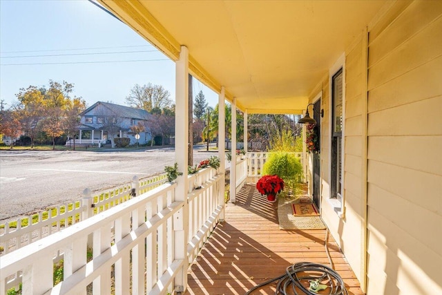 deck with a porch