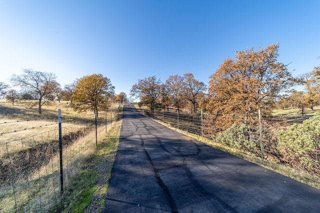 view of road featuring a rural view