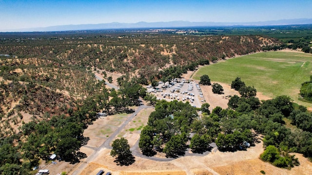 drone / aerial view with a mountain view