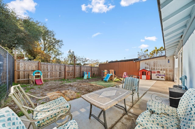 view of patio / terrace with a playground