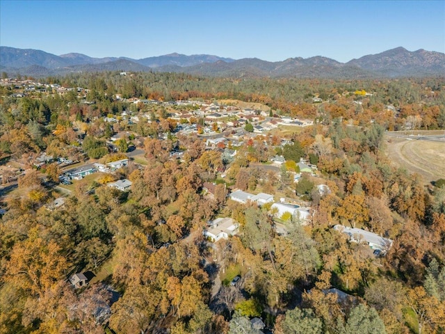 aerial view featuring a mountain view