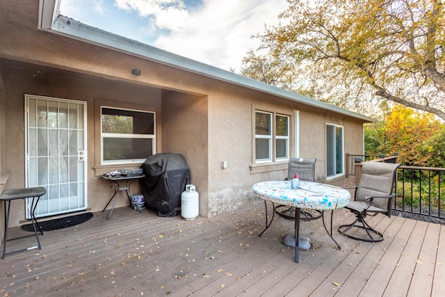 deck featuring area for grilling