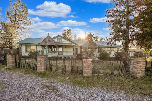 view of front of property with a porch