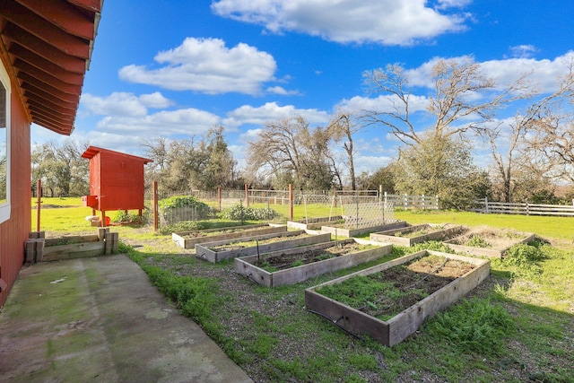 view of yard featuring a storage shed