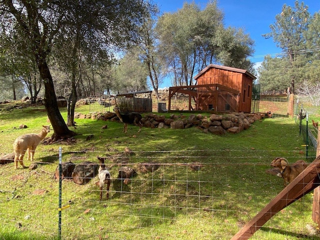 view of yard featuring a rural view