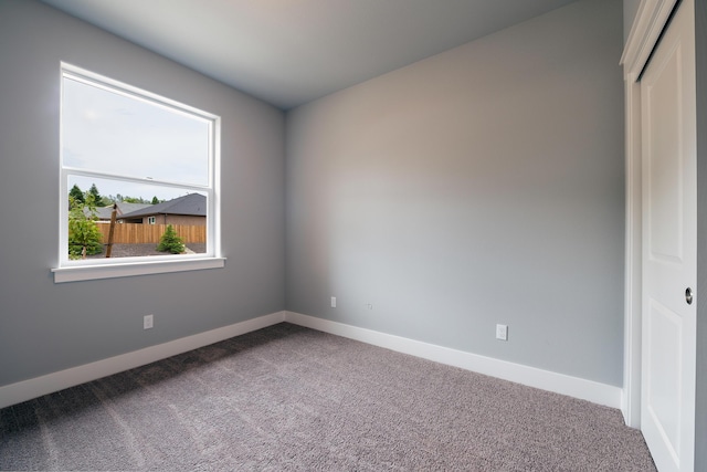 unfurnished bedroom with carpet floors and a closet