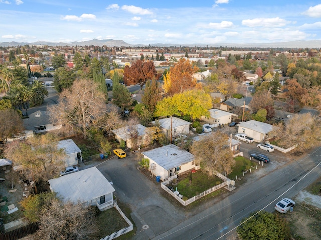 aerial view with a mountain view