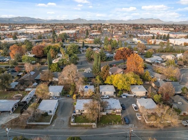 aerial view with a mountain view