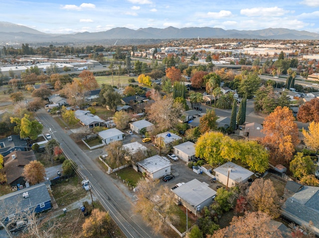 bird's eye view with a mountain view