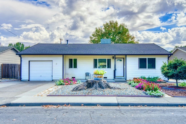 ranch-style home with a garage