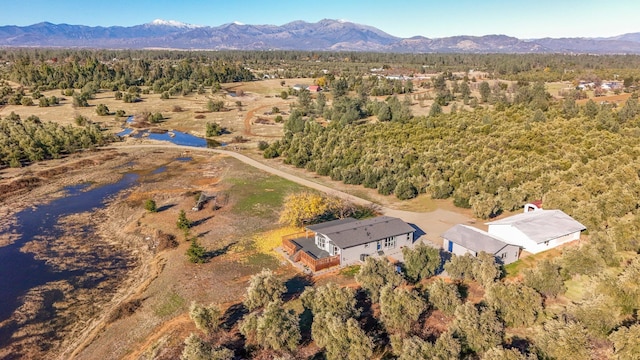 drone / aerial view with a mountain view