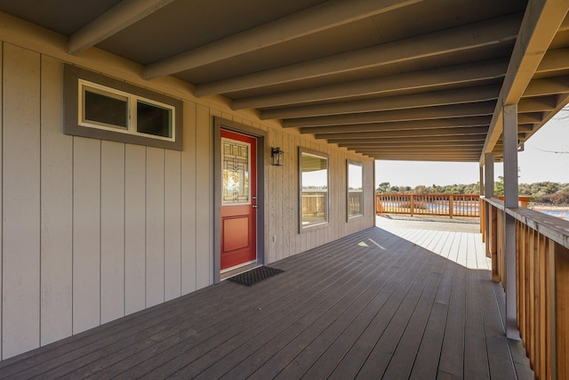 deck featuring covered porch