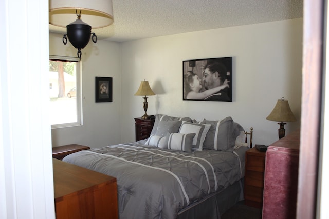 bedroom with a textured ceiling