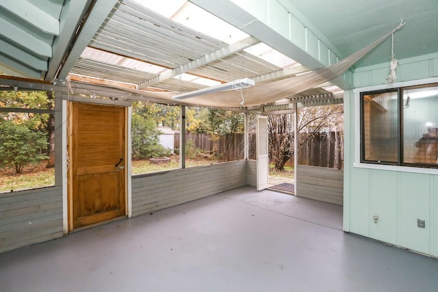 view of unfurnished sunroom