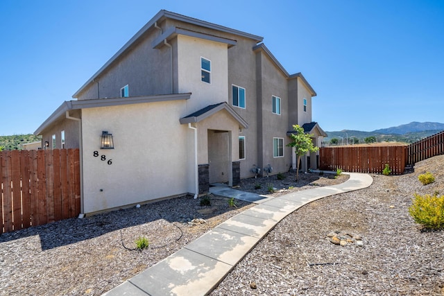 exterior space with a mountain view