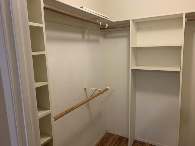 walk in closet featuring hardwood / wood-style flooring