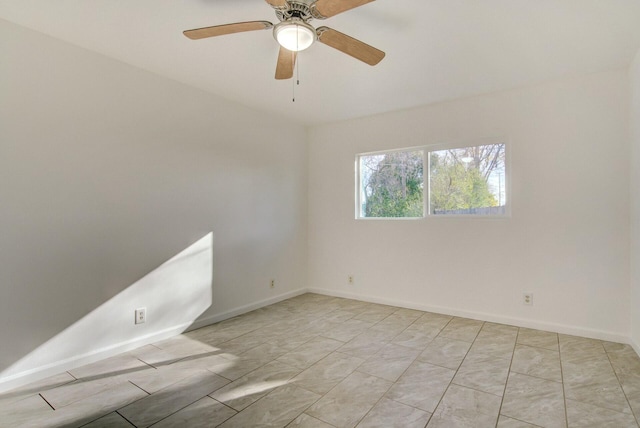 empty room featuring ceiling fan