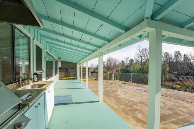 view of patio / terrace with sink and exterior kitchen