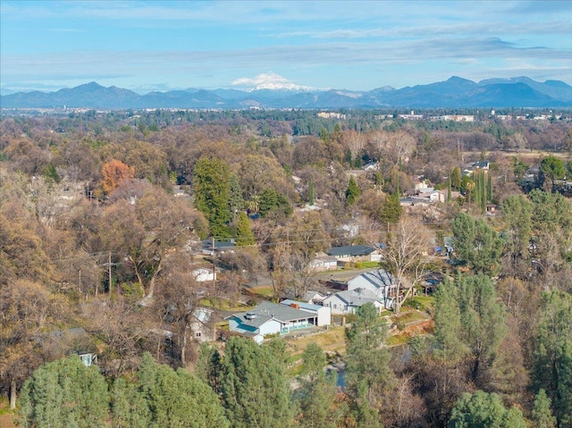 bird's eye view featuring a mountain view